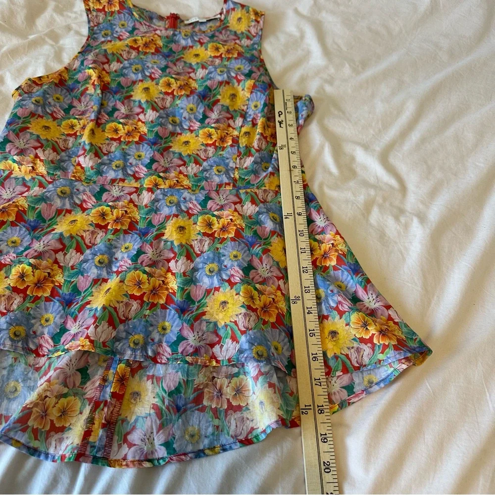 ANTONIO MELANI Floral Sleeveless Peplum Top - Size Medium Multicolor - Picture 8 of 10